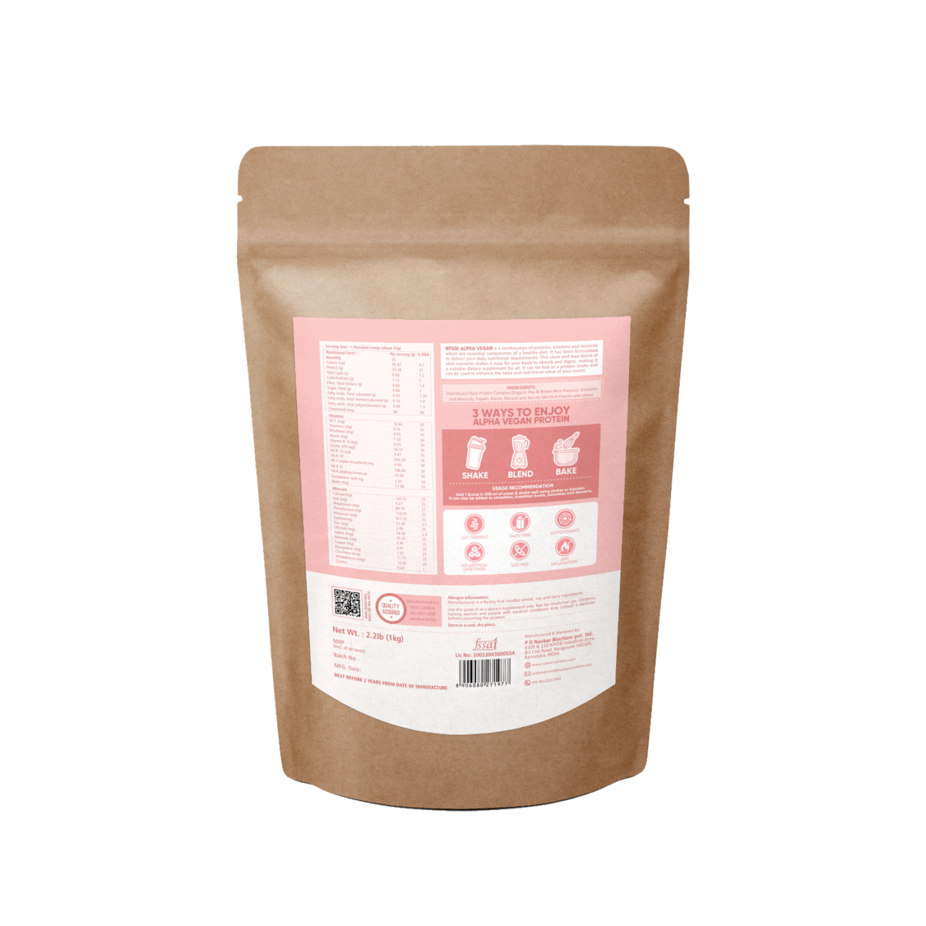 Alpha Vegan – Protein Powder (Strawberry Fields) - Navkar Nutrition